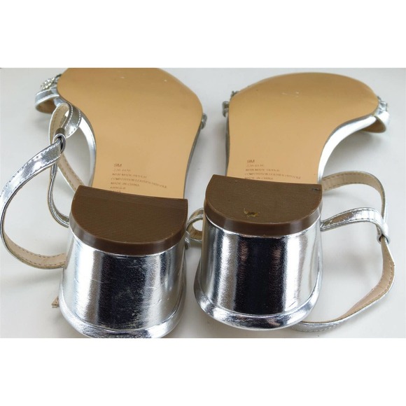 I. Miller Sz 9 M Silver Ankle Strap Synthetic Women Sandals 2264135 - Picture 6 of 7